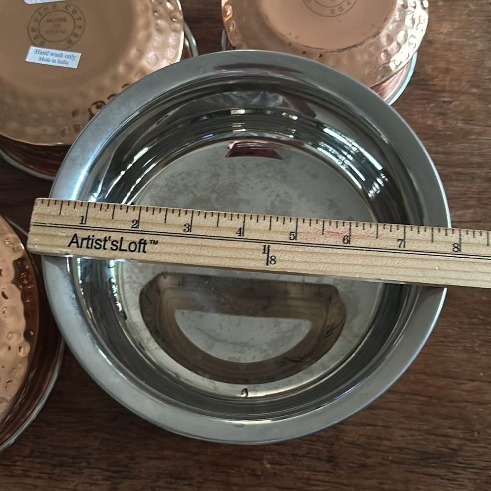NEW Genuine Copper Set Of 5 Bowls - Picture 6 of 11